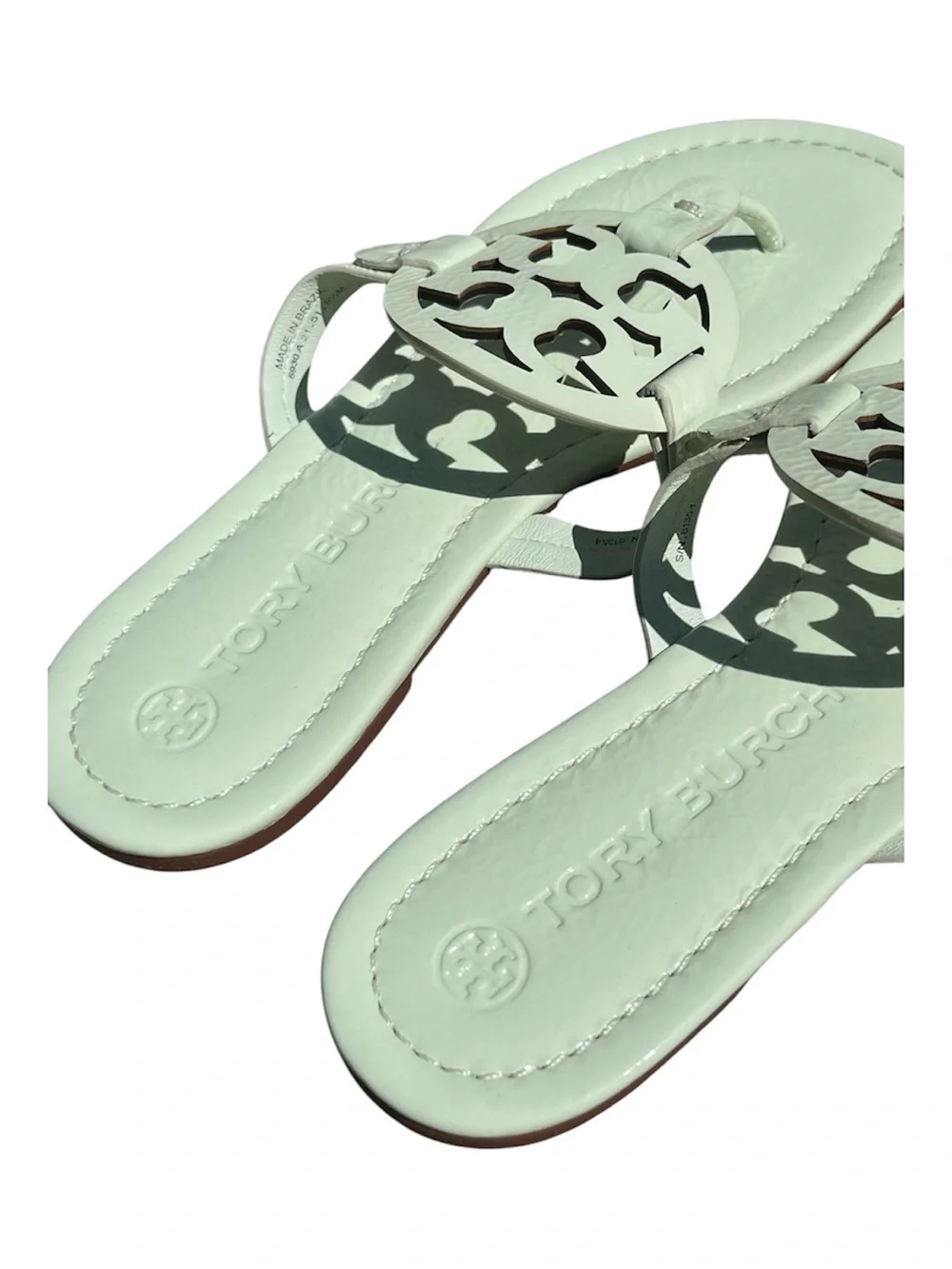 Tory Burch NEW Women’s Miller Patent Leather Sandals in Meadow Mist Size 9.5